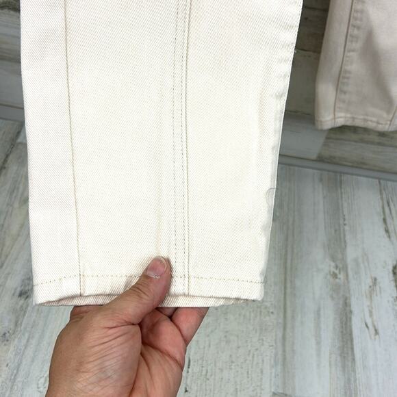 Blank NYC Free People Women’s 27 Cream High Rise Button Fly Tapered Jeans NWT - Picture 6 of 9